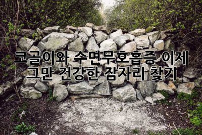 코골이와 수면무호흡증, 이제 그만! 건강한 잠자리 찾기