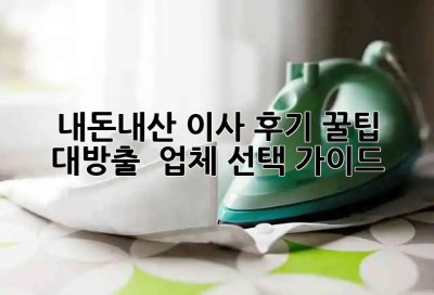 내돈내산 이사 후기🏠 꿀팁 대방출 & 업체 선택 가이드✨