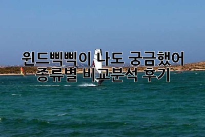 윈드삑삑이? 나도 궁금했어! 종류별 비교분석 후기